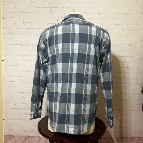 NAUTICA SLIM FIT button down long sleeve shirt Blue size Large EUc - Picture 8 of 13